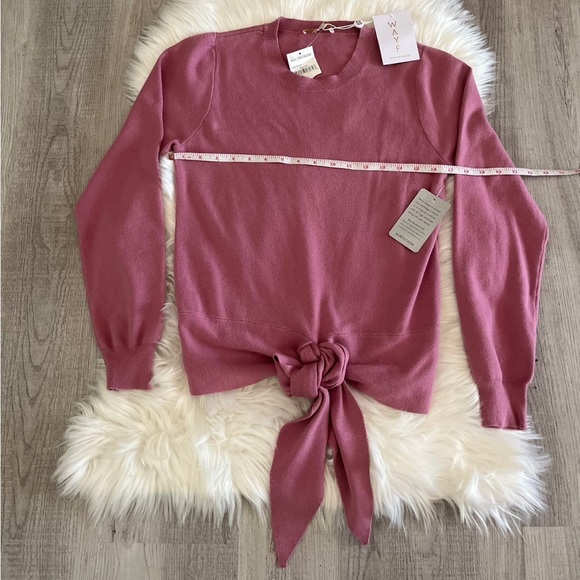 NWT WAYF sweater Blush Mauve Pink Long sleeve With Waist Tie Size MEDIUM - Picture 5 of 8